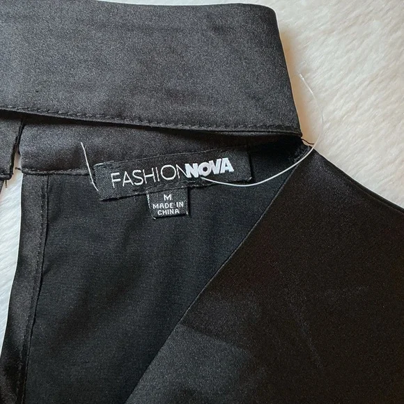 Fashion Nova Elegant Black Satin Dress - Picture 6 of 7